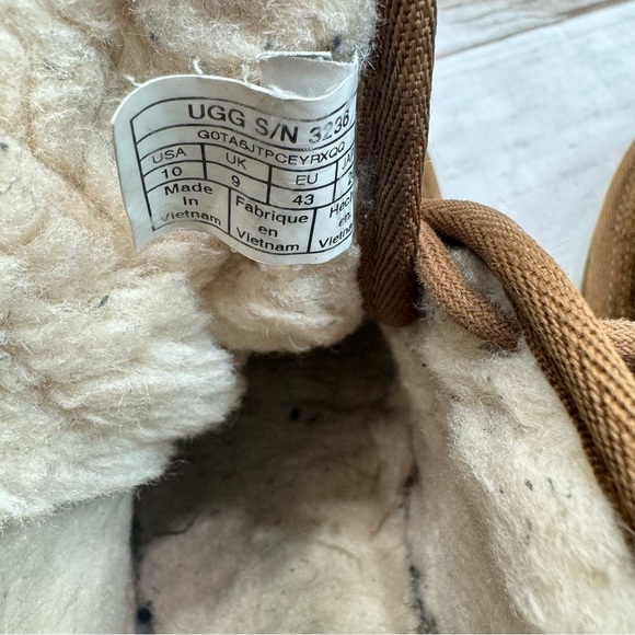 UGG Men’s Neumel Brown Suede Upcycled Shearling Wool Lined Chukka Boot Size 10 - Picture 12 of 13